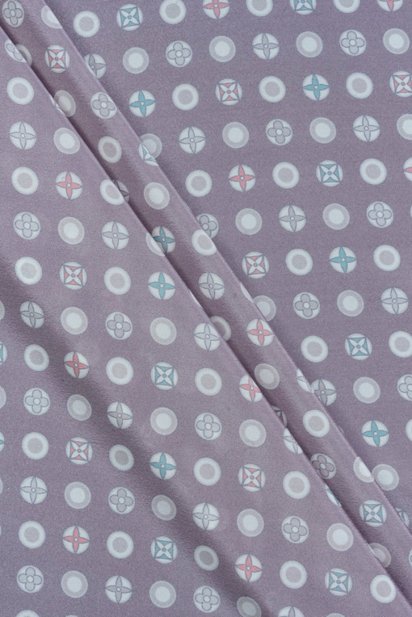 Acetate fabric with stamp motif