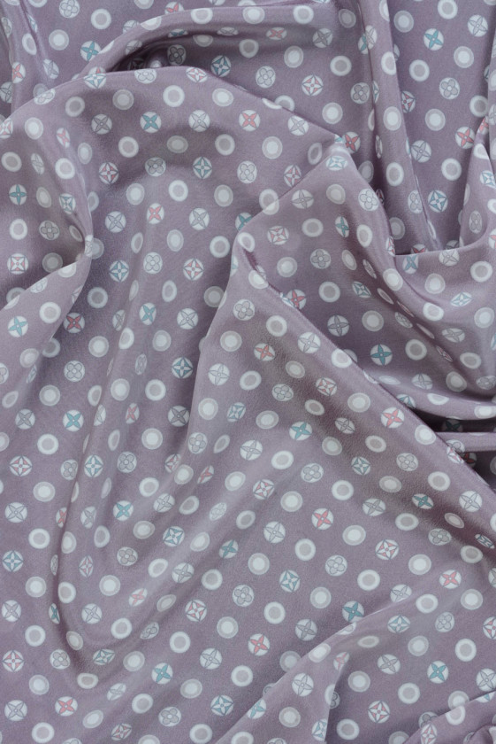 Tissu acétate avec motif de timbre