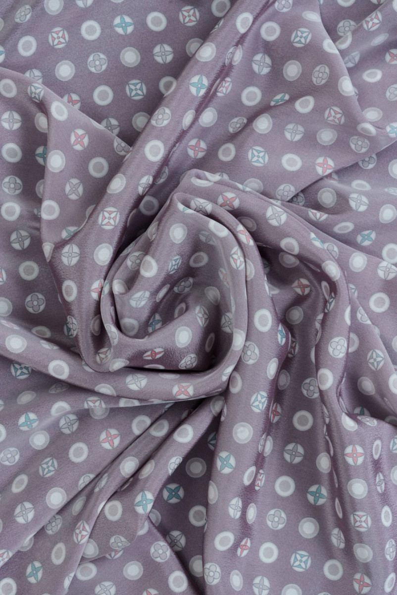 Acetate fabric with stamp motif