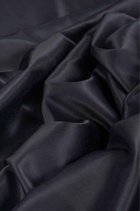 Costume wool with silk satin dark navy blue