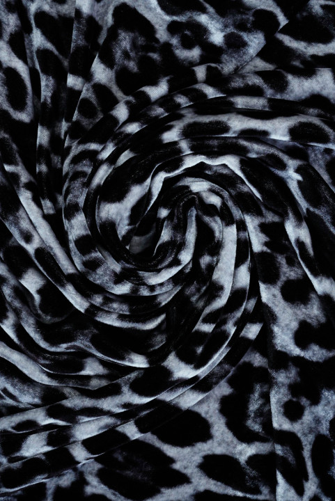 Leopard grey velour