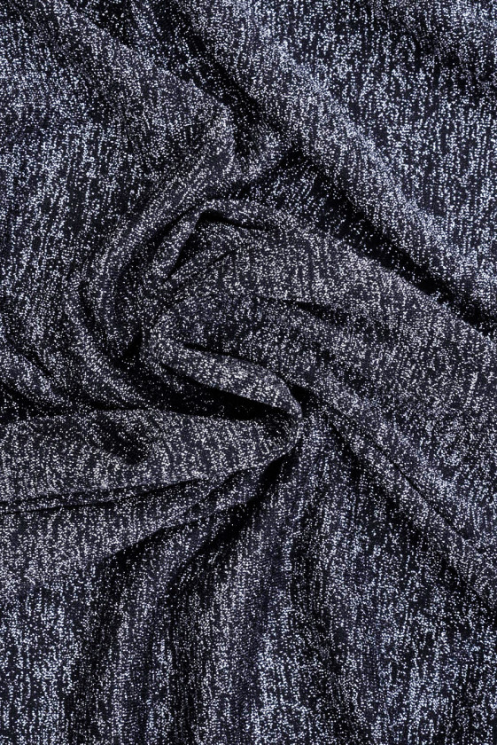 Glossy black knitted fabric