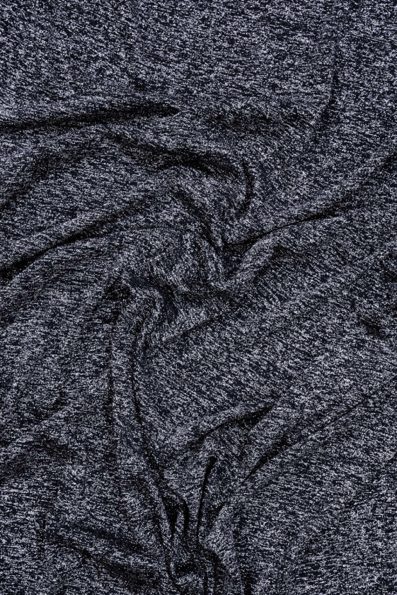 Glossy black knitted fabric