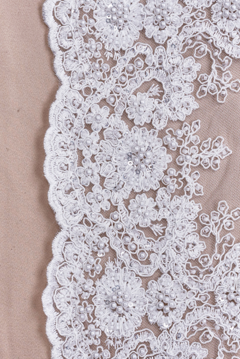 Cream beaded lace