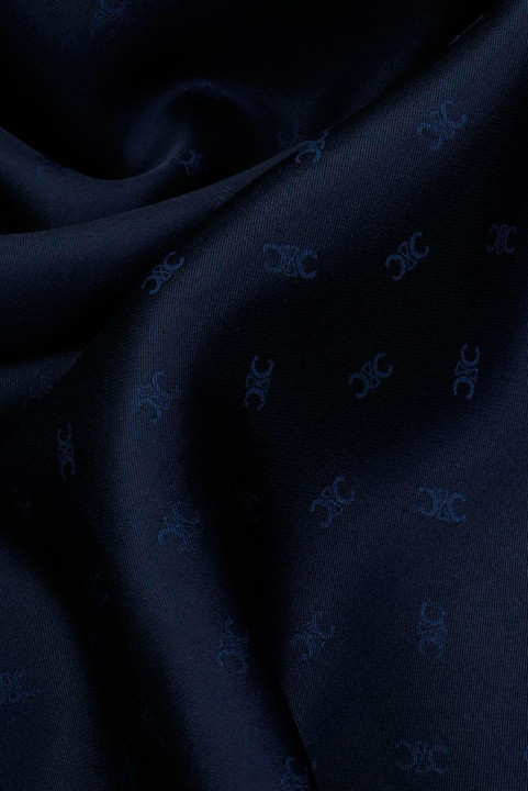 Navy blue viscose small patterns