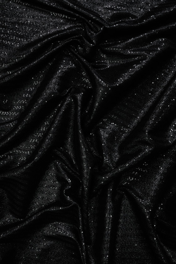 Algodón negro con lentejuelas