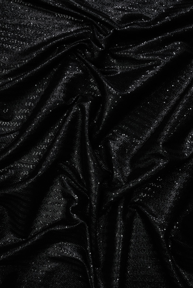 Cotone nero con paillettes