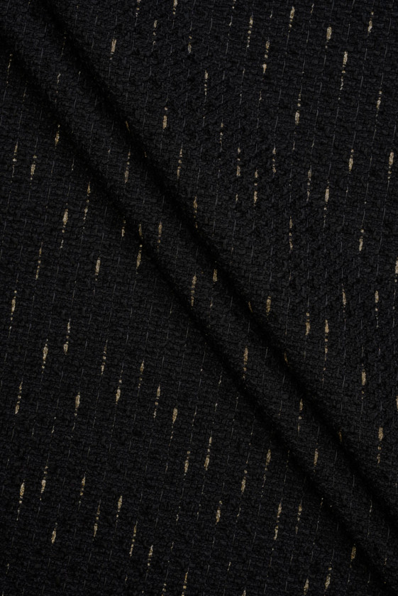 Tissu Chanel noir avec or