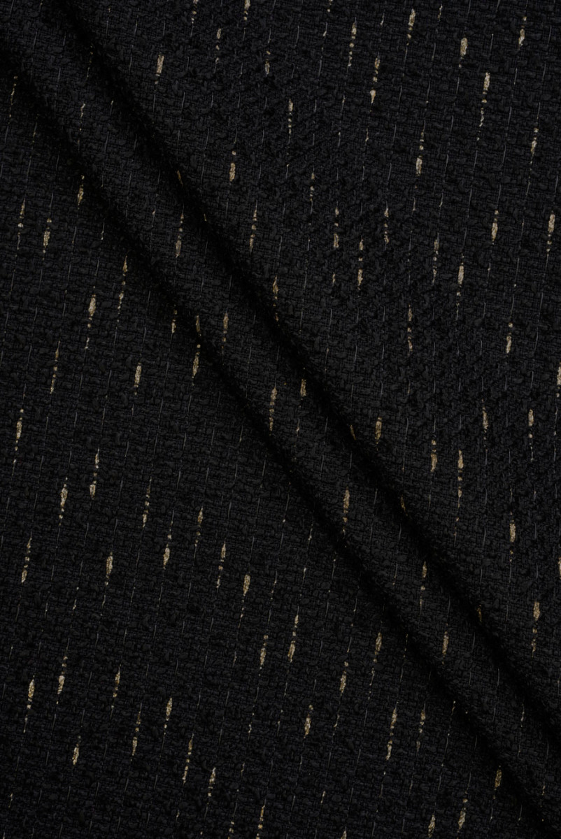 Tissu Chanel noir avec or
