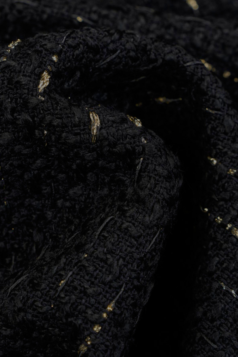 Chanel-stof zwart met goud