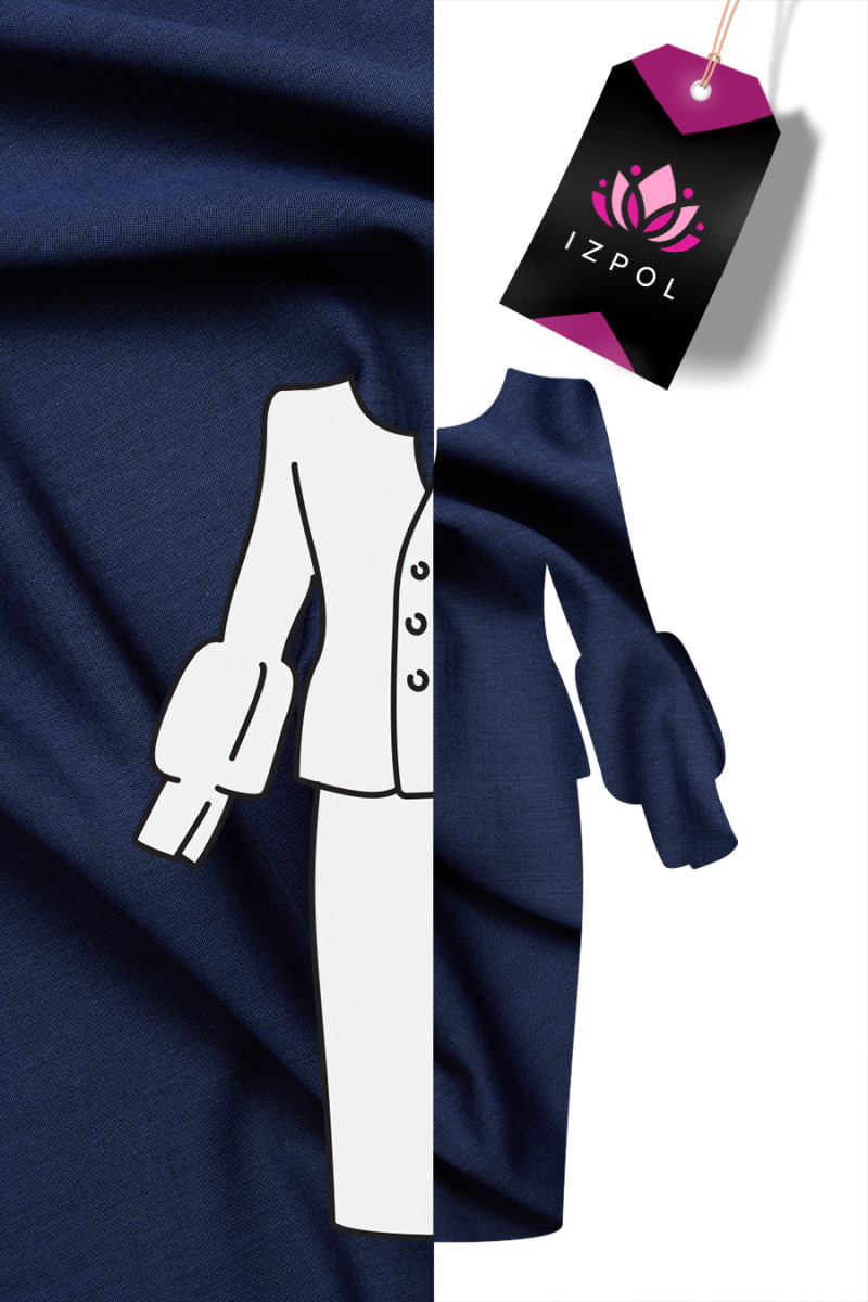 Costume wool navy blue twotone