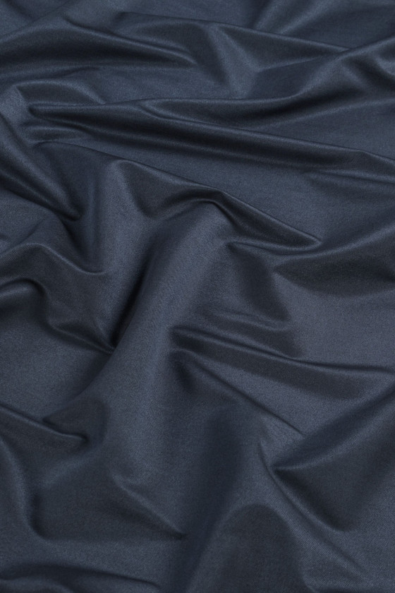 Navy blue pearl silk costume wool