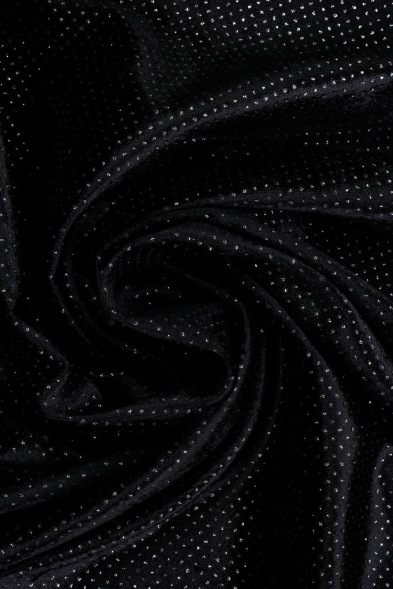 Velvet Black Shiny Dots