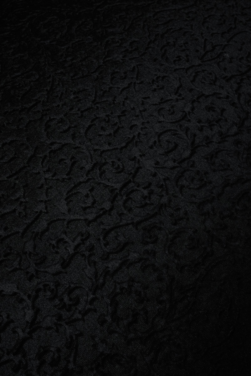 Embossed black velvet