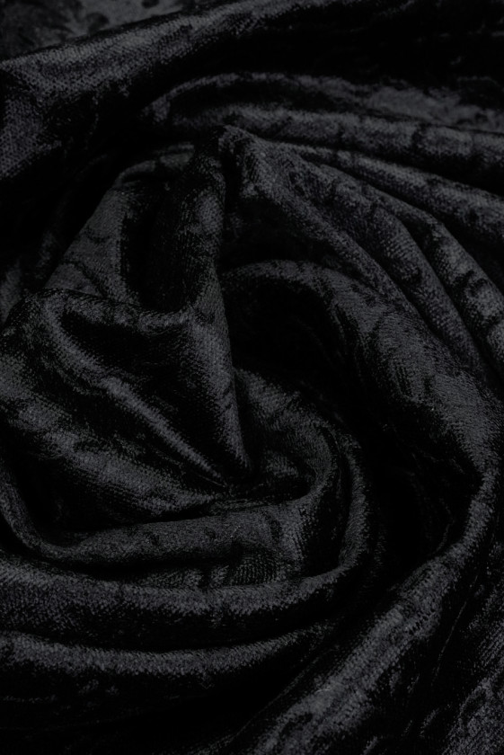 Embossed black velvet