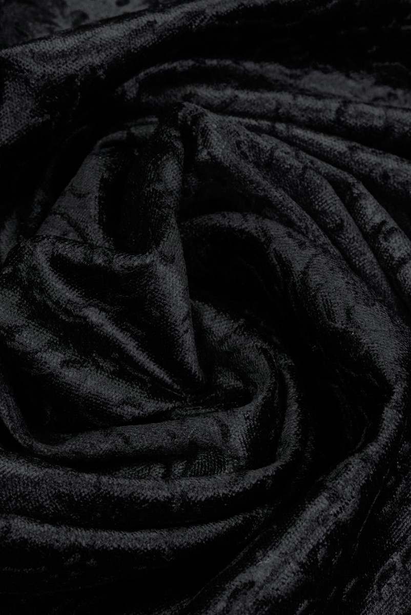 Embossed black velvet