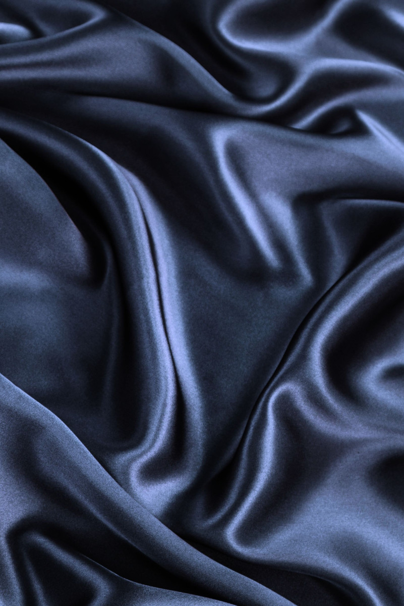 Seidensatin El. Helles Marineblau COUPON 50 cm