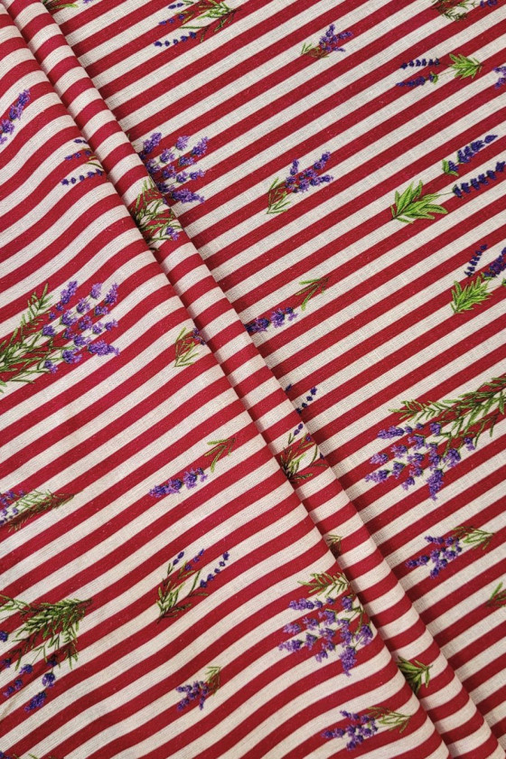 Linned med bomuldsstriber...