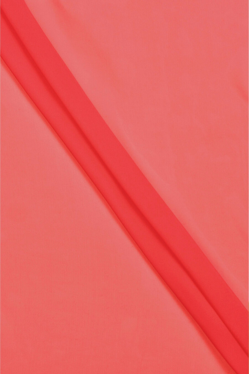 Fin georgette de soie étroite rouge framboise