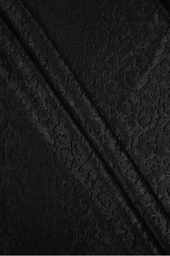 Embossed black velvet