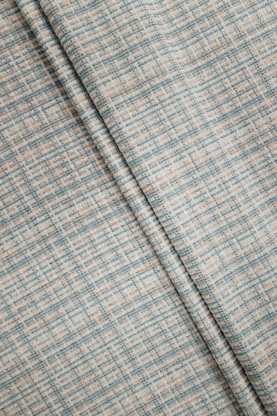 Tissu Chanel blanc et turquoise