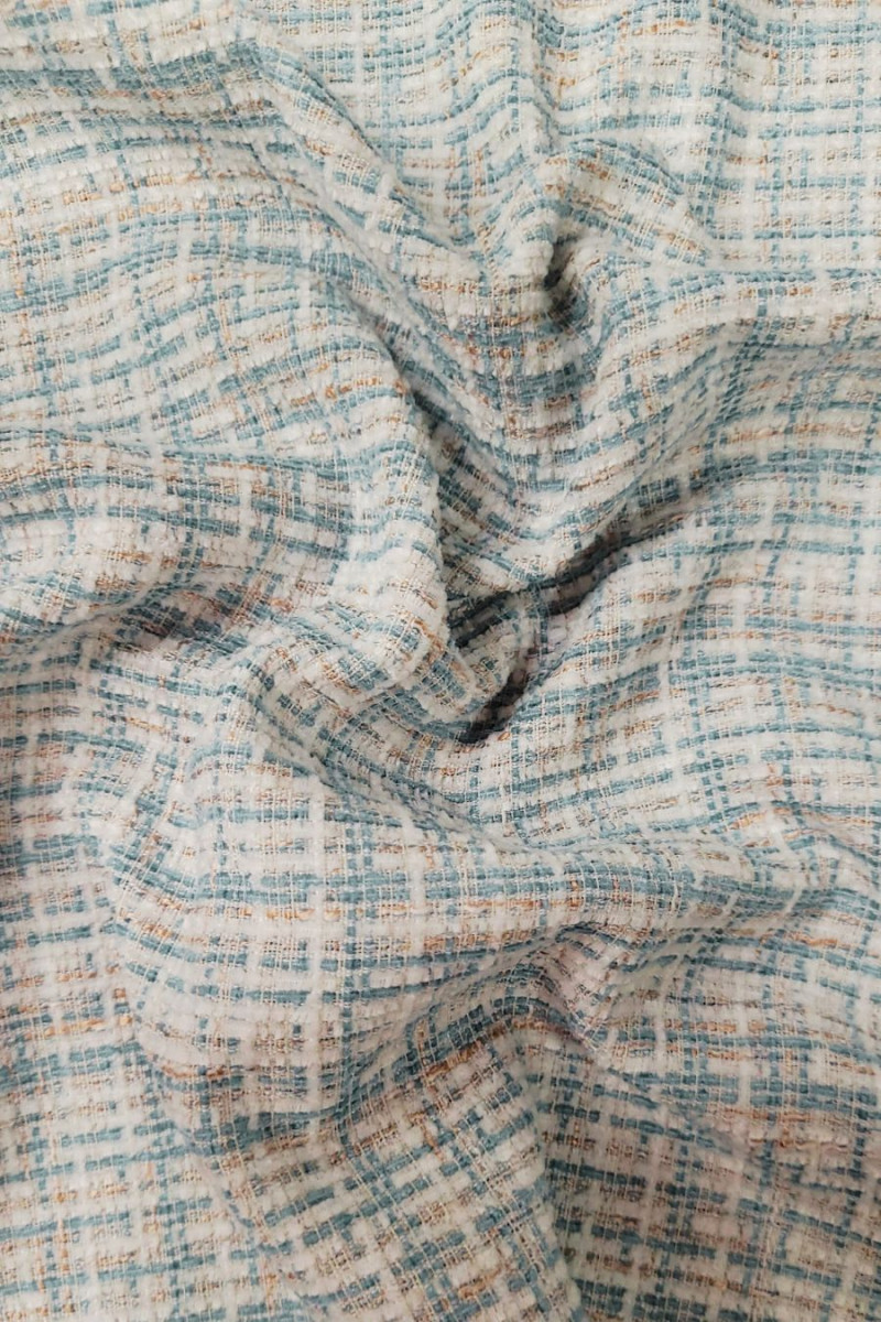 Chanel fabric white and turquoise