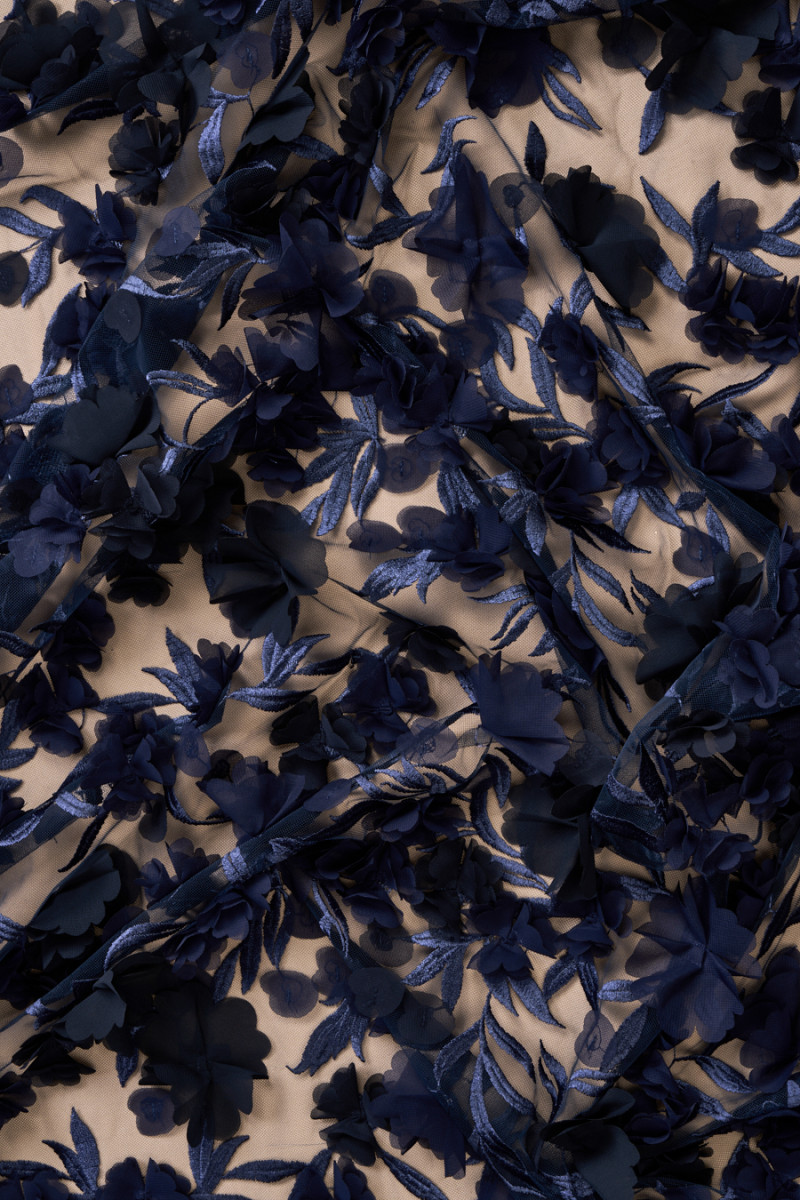 Tkanina wieczorowa 3D granatowa