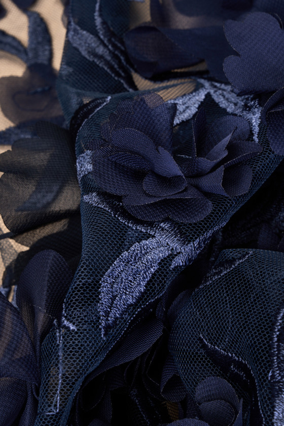 Tkanina wieczorowa 3D granatowa