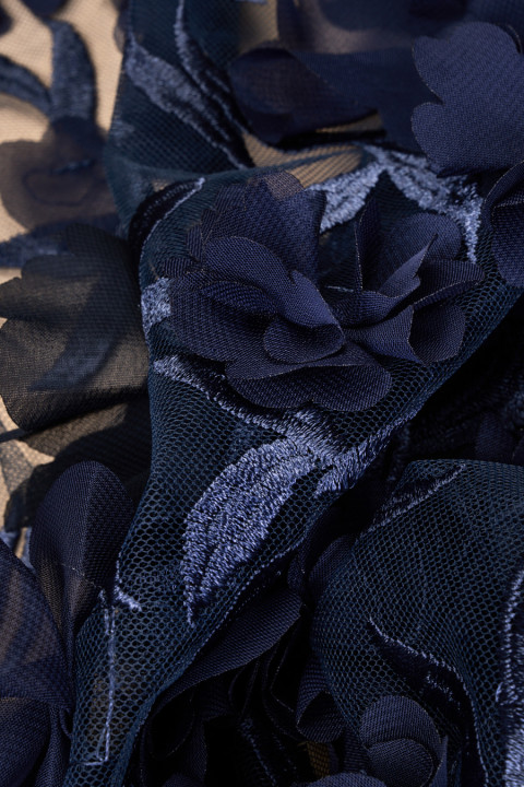 Tissu de soirée 3D bleu marine