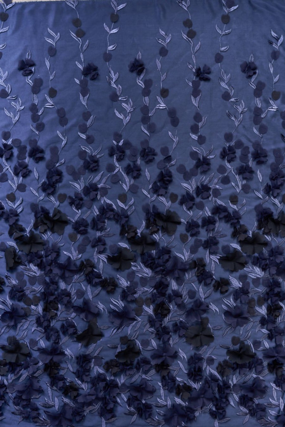 Tkanina wieczorowa 3D granatowa