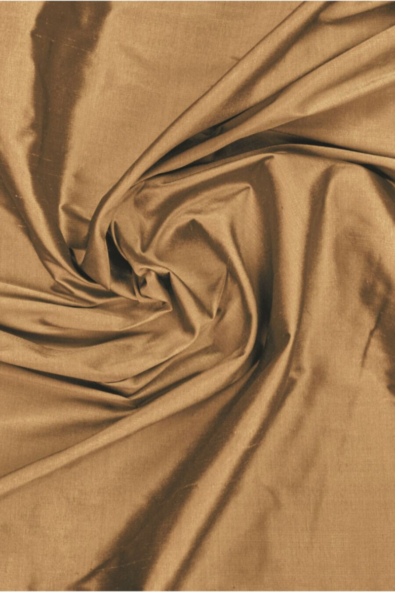 Szantung taftowy jedwabny stare złoto