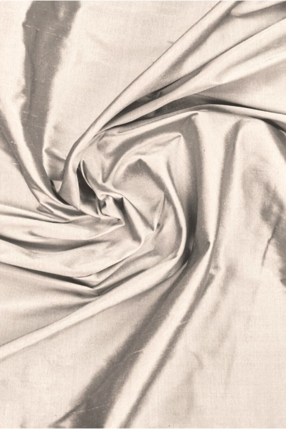 Szantung taftowy jedwabny perłowy
