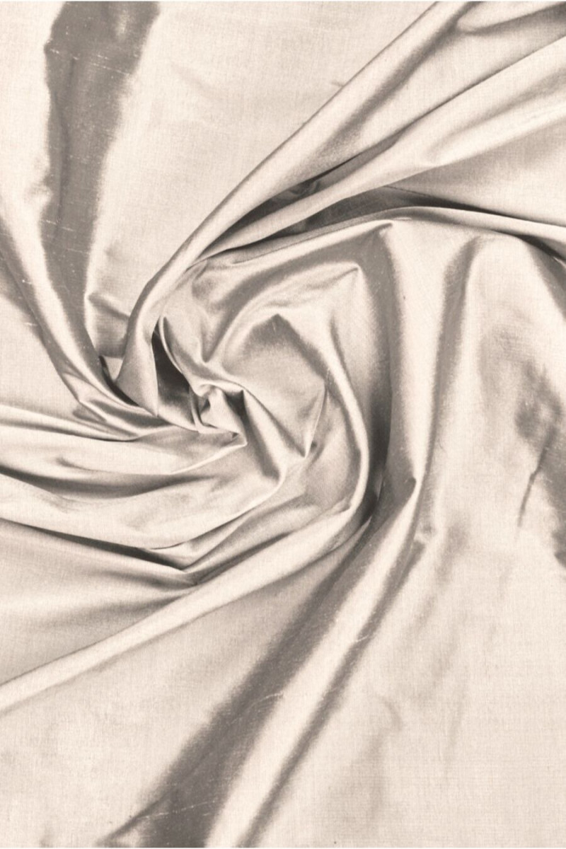 Szantung taftowy jedwabny perłowy