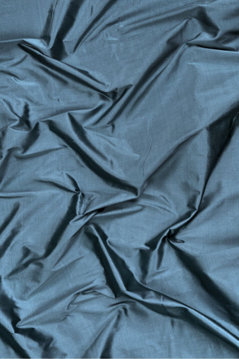 Szantung taftowy jedwabny jeansowy