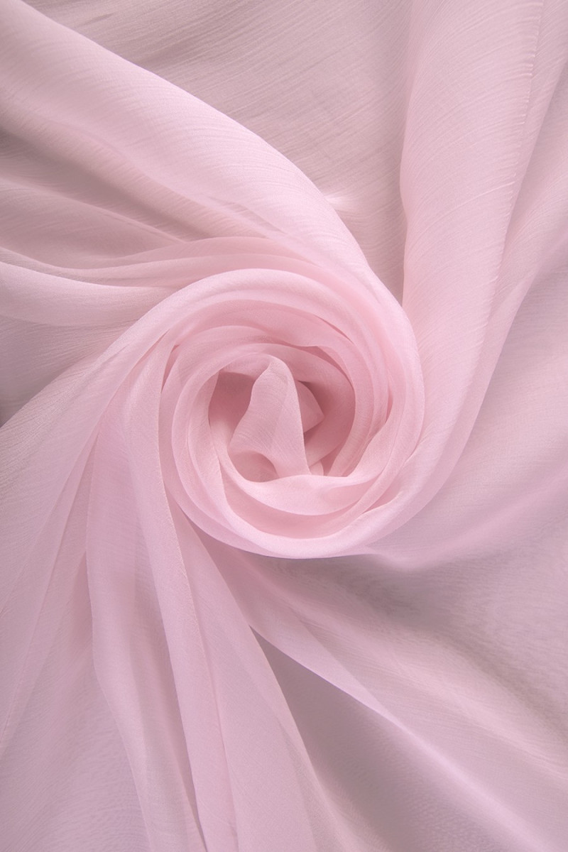 Szyfon jedwabny kresz jasny róż KUPON 60cm