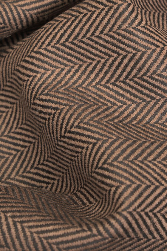 Wełna kostiumowa beżowo-brązowa jodełka KUPON 105cm