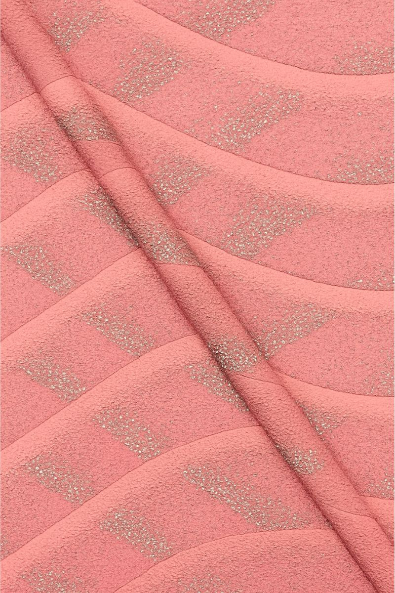 Rose pink jacquard speckled with silver COUPON 120 cm