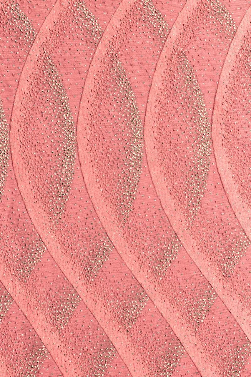 Żakard różowy nakrapiany srebrem KUPON 120 cm