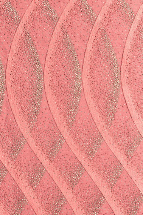 Jacquard rose parsemé d'argent KUPON 120 cm