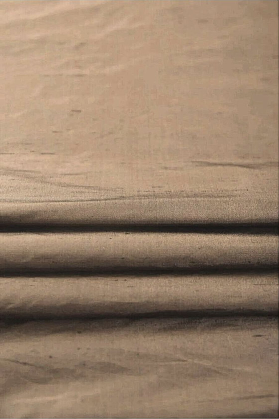 Szantung taftowy jedwabny beżowy dwuton