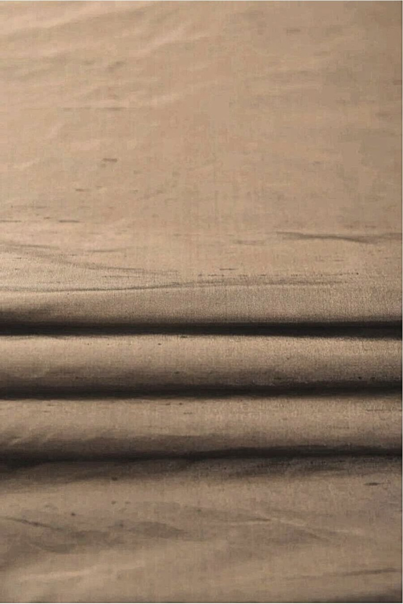 Szantung taftowy jedwabny beżowy dwuton