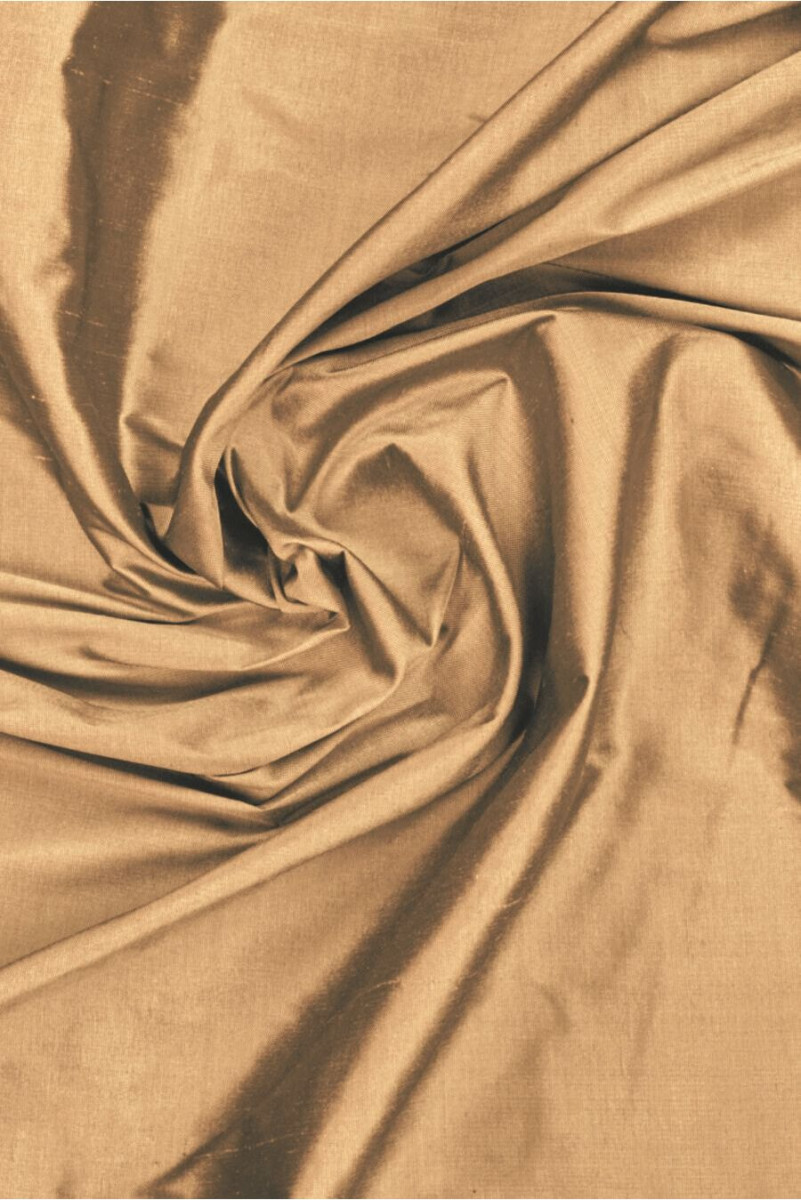 Szantung taftowy jedwabny kamelowy jasny