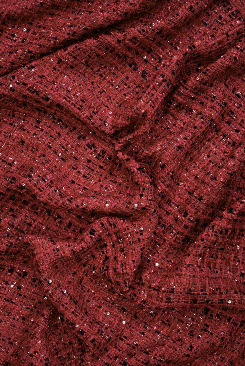 Tkanina typu chanel czerwona ceglana