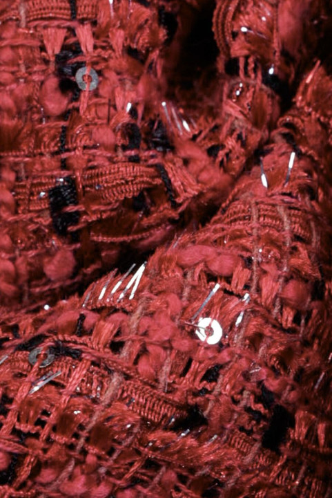 Chanel-stof murstensrød