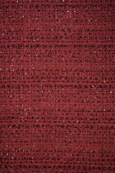 Brick red Chanel-style (bouclé/tweed) fabric