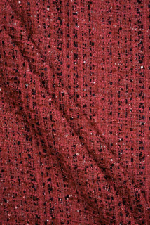 Brick red Chanel-style (bouclé/tweed) fabric