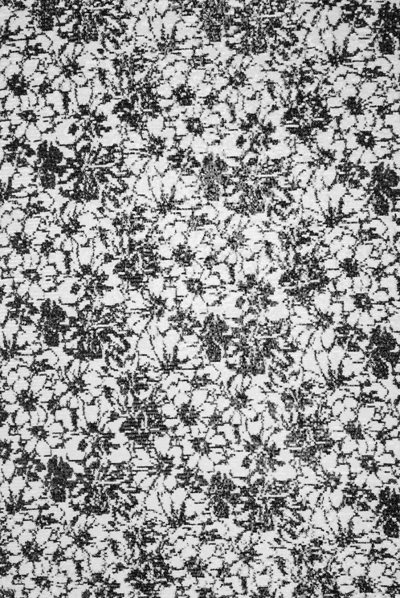 Cekiny biało czarne kwiaty