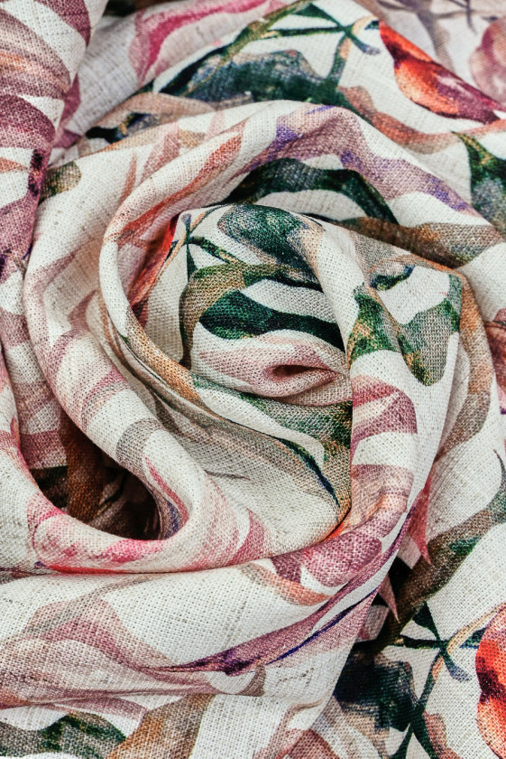 Wiskoza z lnem tulipany