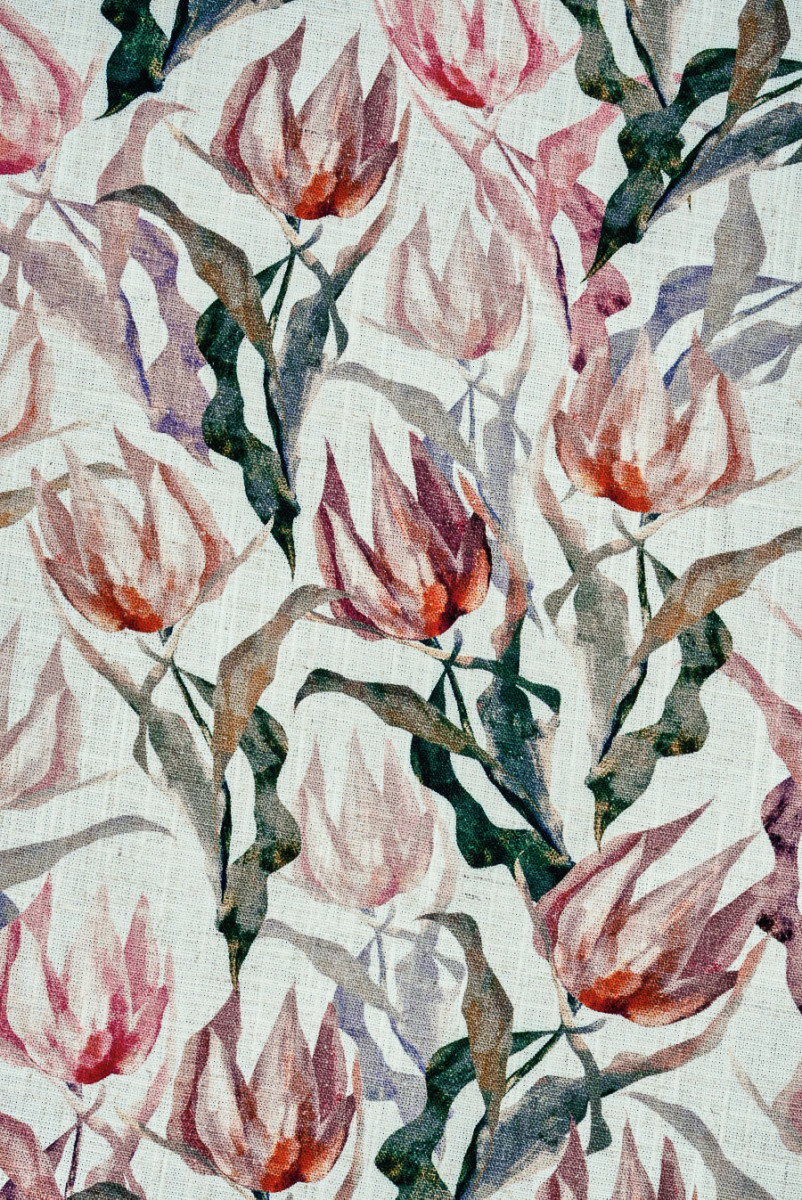 Wiskoza z lnem tulipany