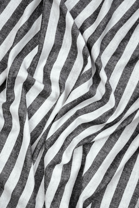 Len z wiskozą w paski granatowe